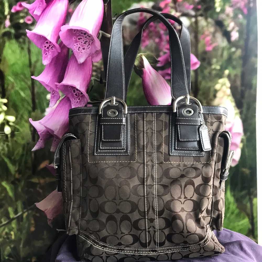 Coach Authentic Signature Brown Satchel Handbag